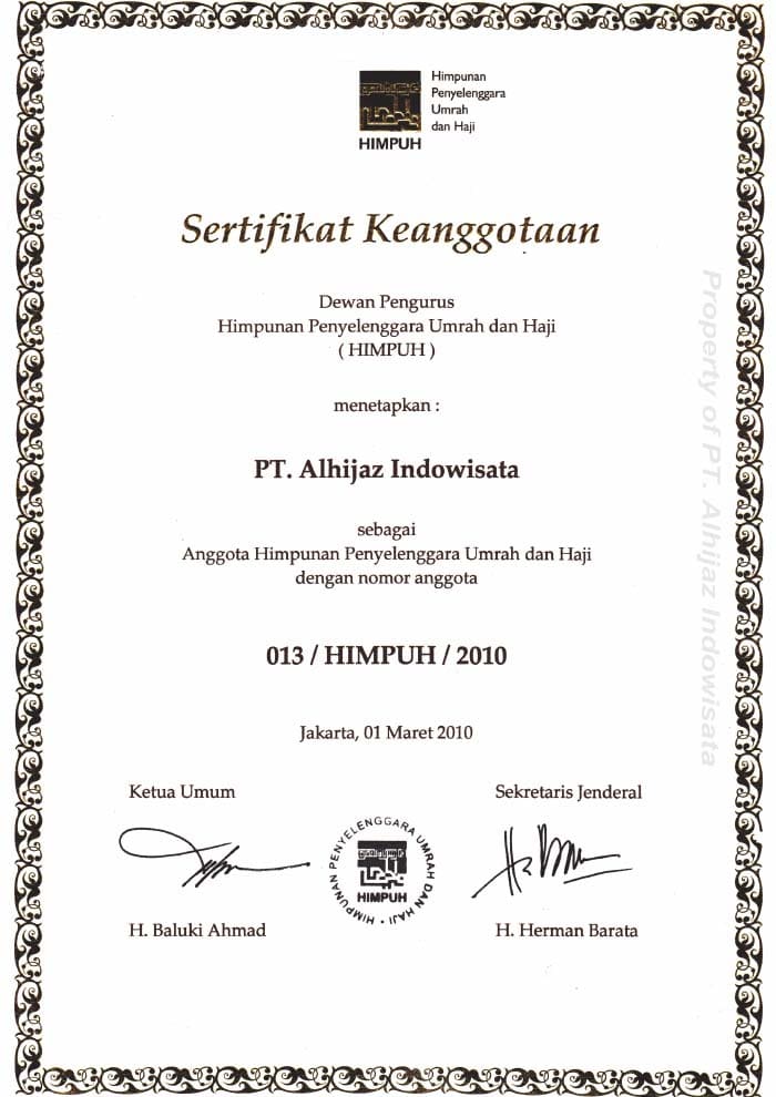 sertifikat-himpuh-alhijaz indowisata